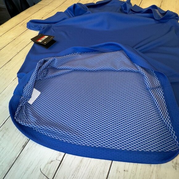 Nike Dri-FIT Hex Textured Three Button Golf Polo AH6266-480 Men's L Blue NEW - Picture 6 of 8